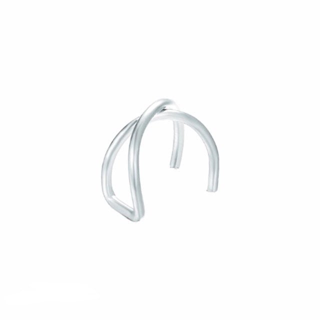 Cercel clip-on silver Crossover - Vagance Jewelry