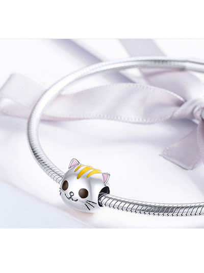 Charm silver Colourful Cat - Vagance Jewelry